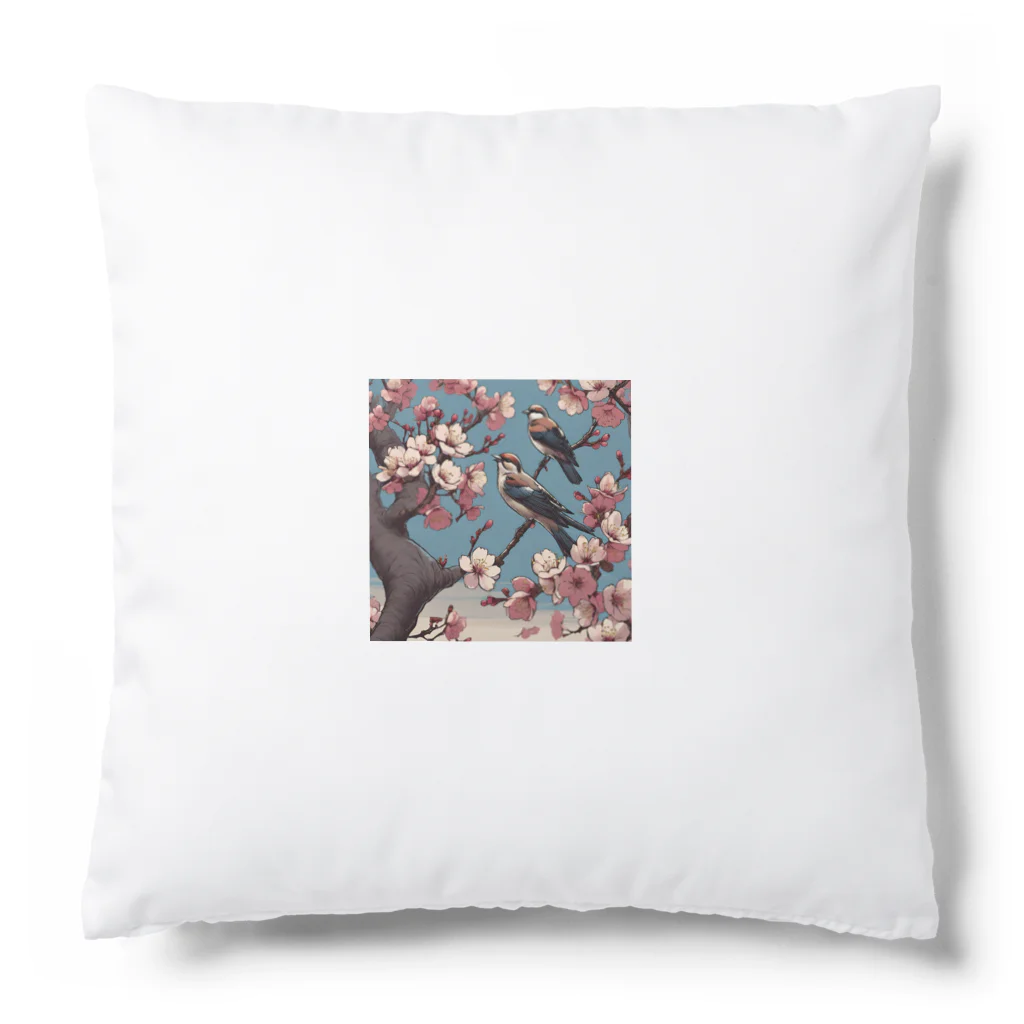 ウェブエンパイアの桜と雀（Cherry blossom & sparrow)  01 Cushion