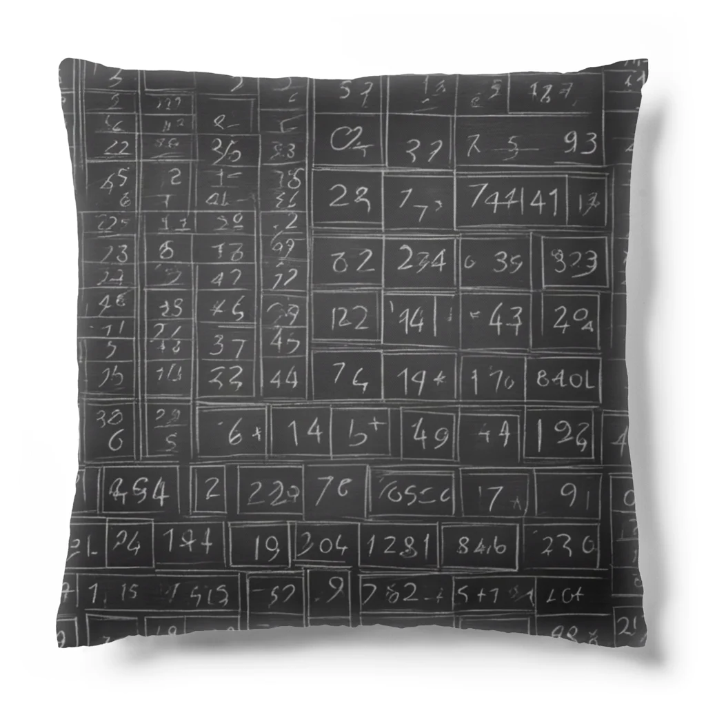 Isaiah_AI_Designの黒板の数字 Cushion