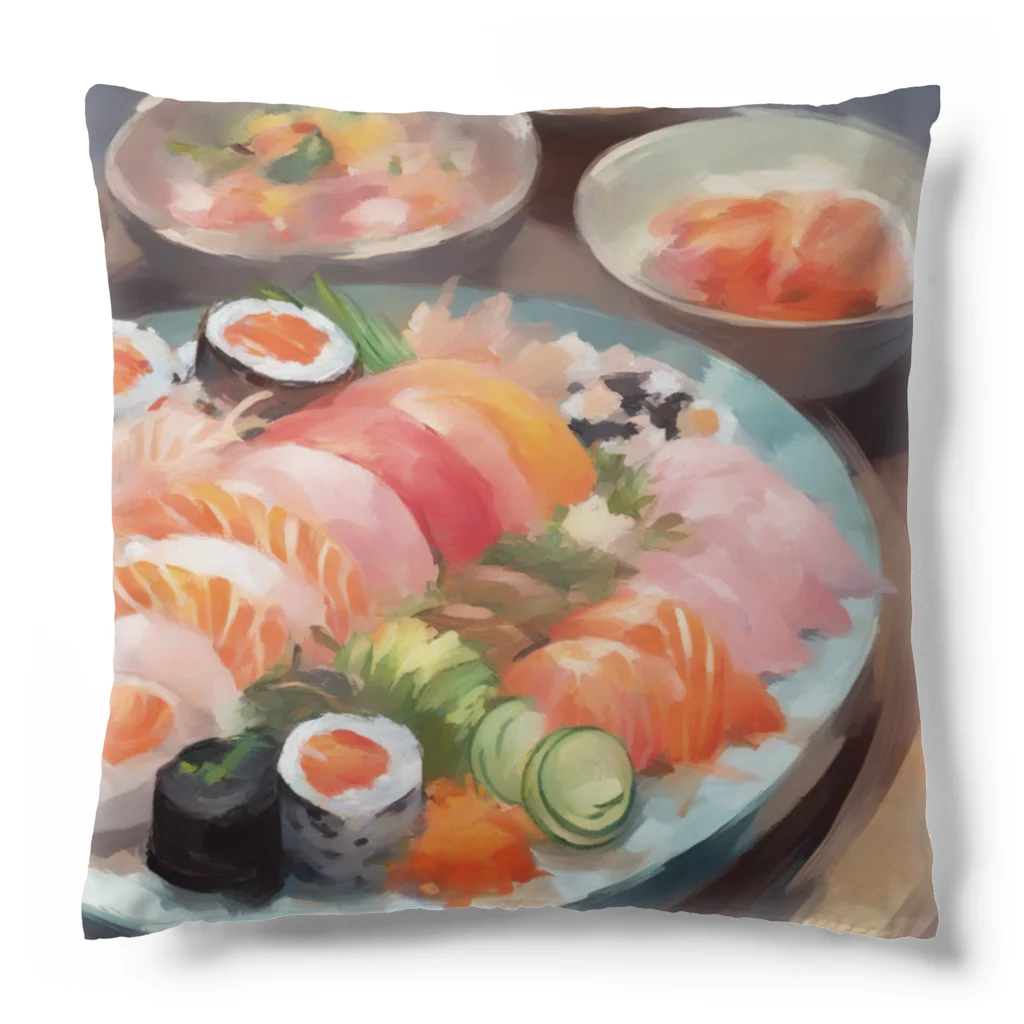 happiness_shopの美しい寿司の絵画 Cushion