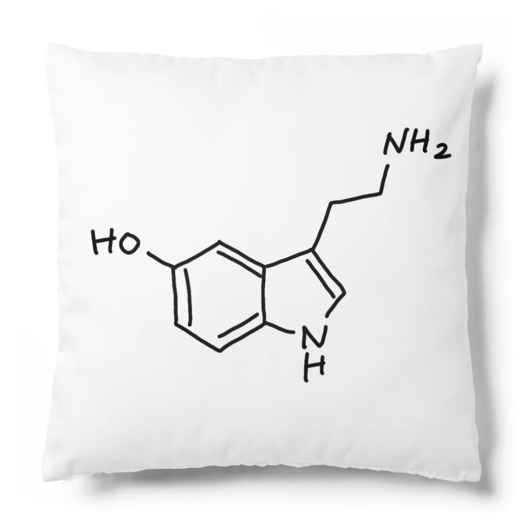 シンプルなケミカルたち。の精神安定 セロトニン（ブラック）Serotonin（Black） クッション