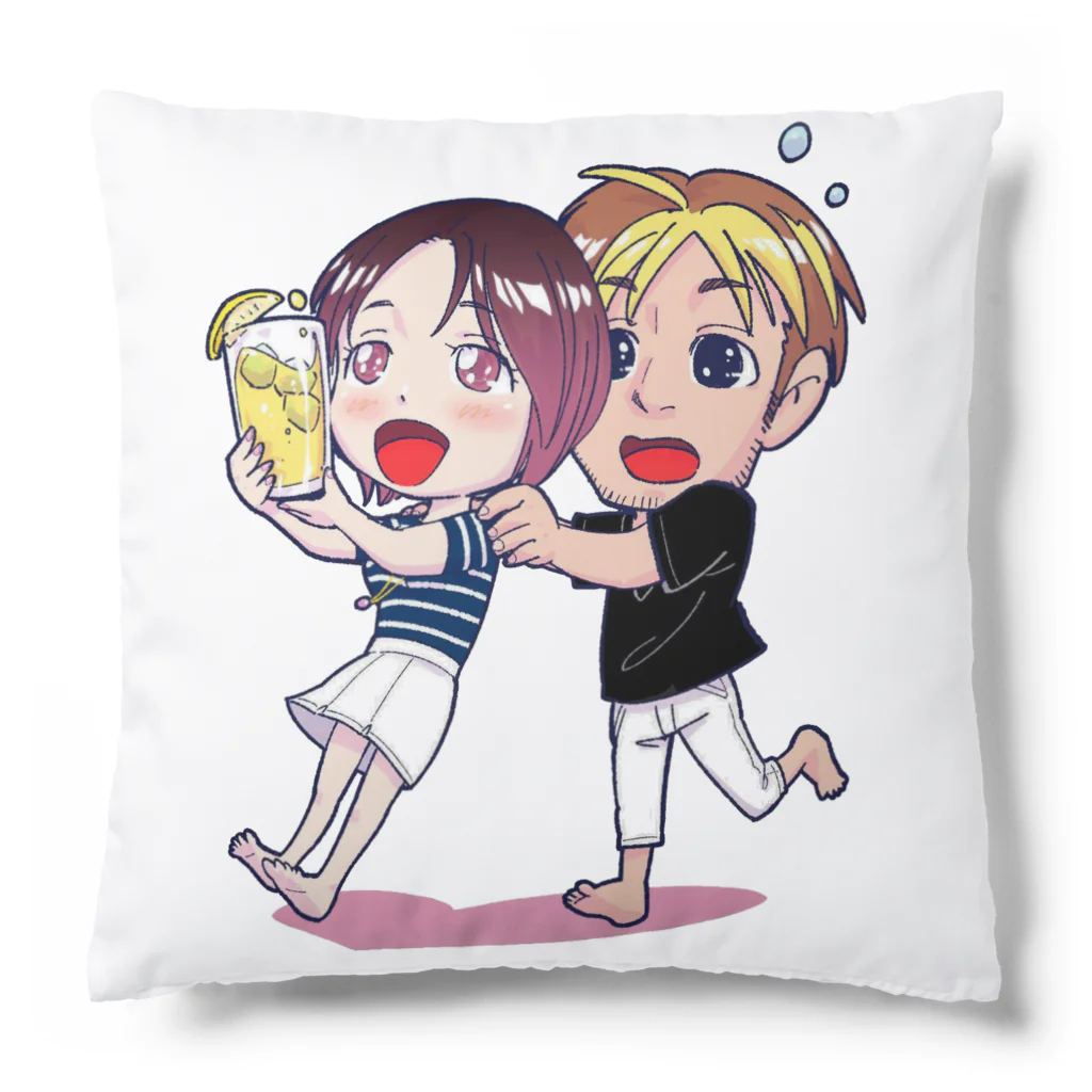 バツ2バツ1再婚夫婦公式ショップのバツ2バツ1再婚夫婦イラスト Cushion