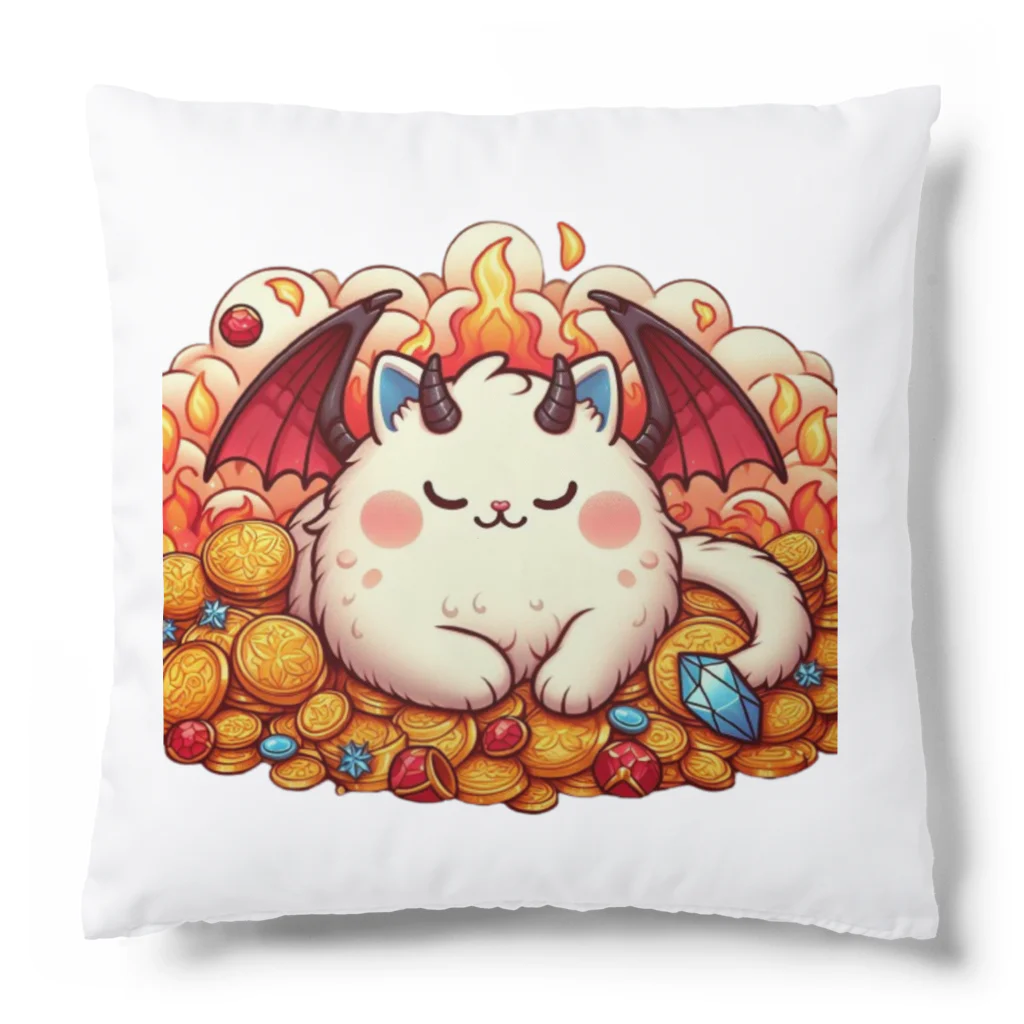 nekodoragonのおやすみ！猫ドラゴン　背景透過ver Cushion