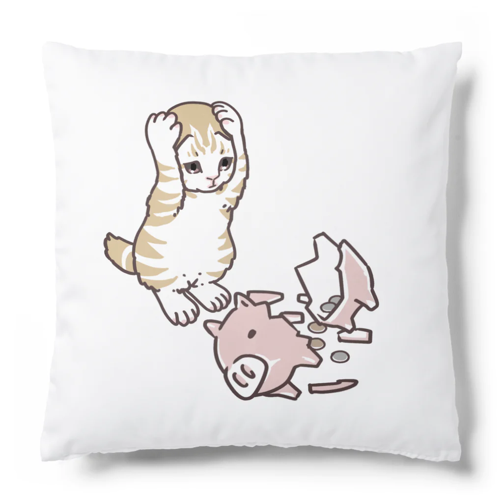 nya-mew（ニャーミュー）のやっちまったニャーちゃん Cushion