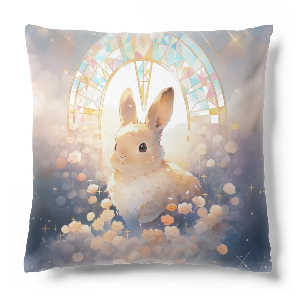 はなうさまほのうさぎとステンドグラス｡.:*･ﾟ Cushion