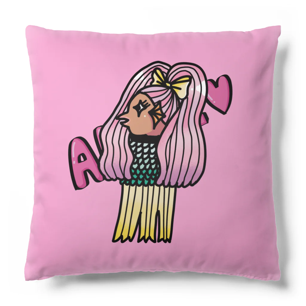 Aangel444Mのアマビエさん　濃いピンク Cushion