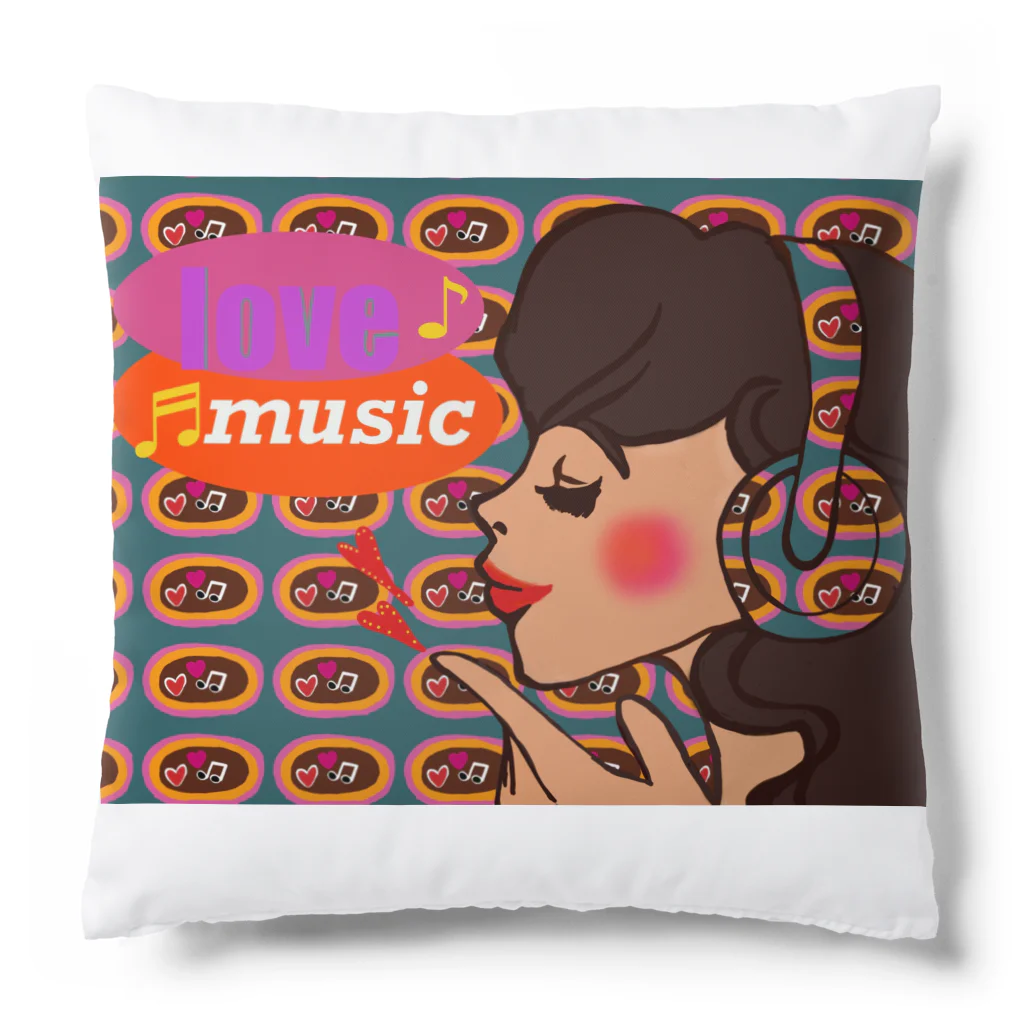 にじわたりねこのラブミュージック Cushion