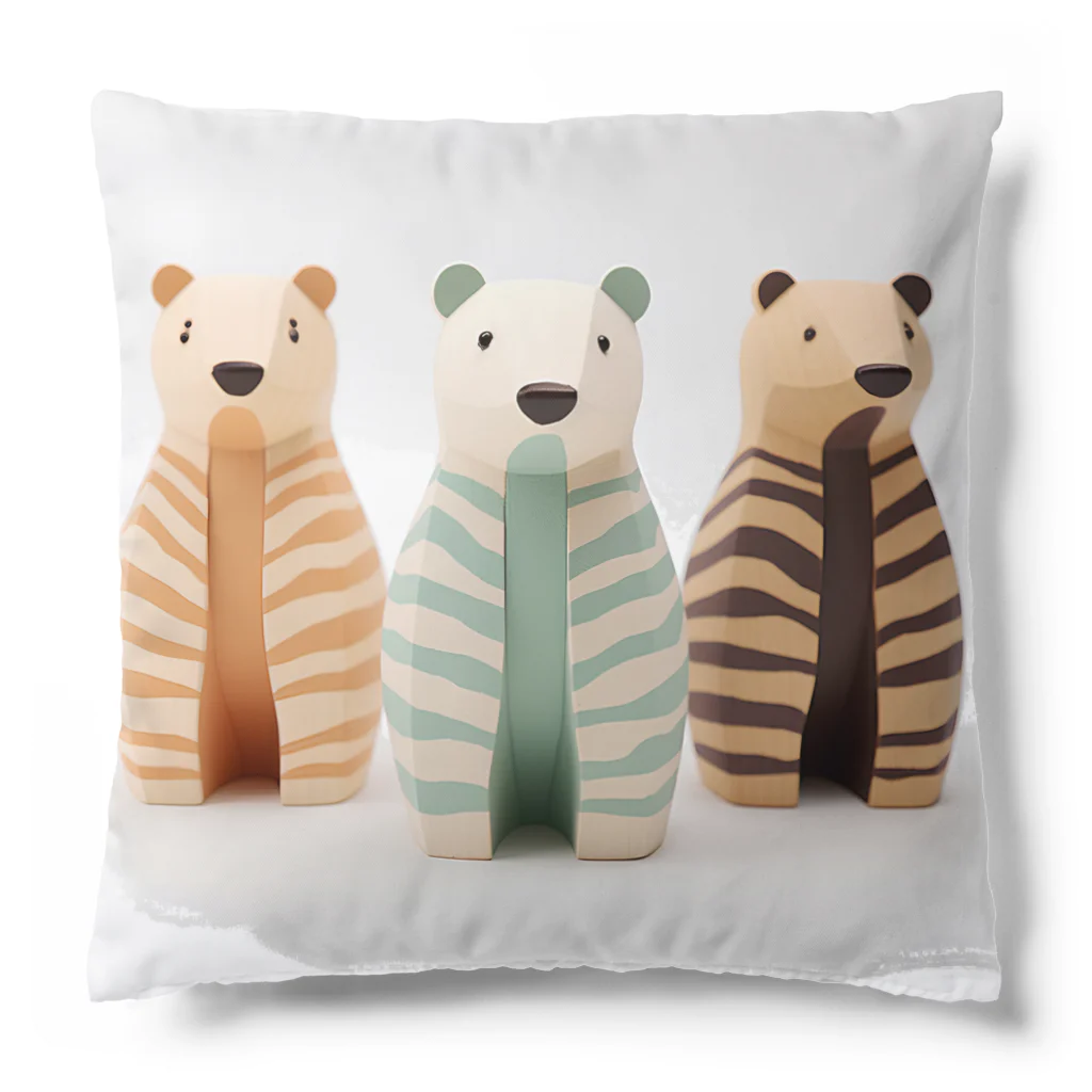 まみおデザインのカラフルなシロクマくん Cushion