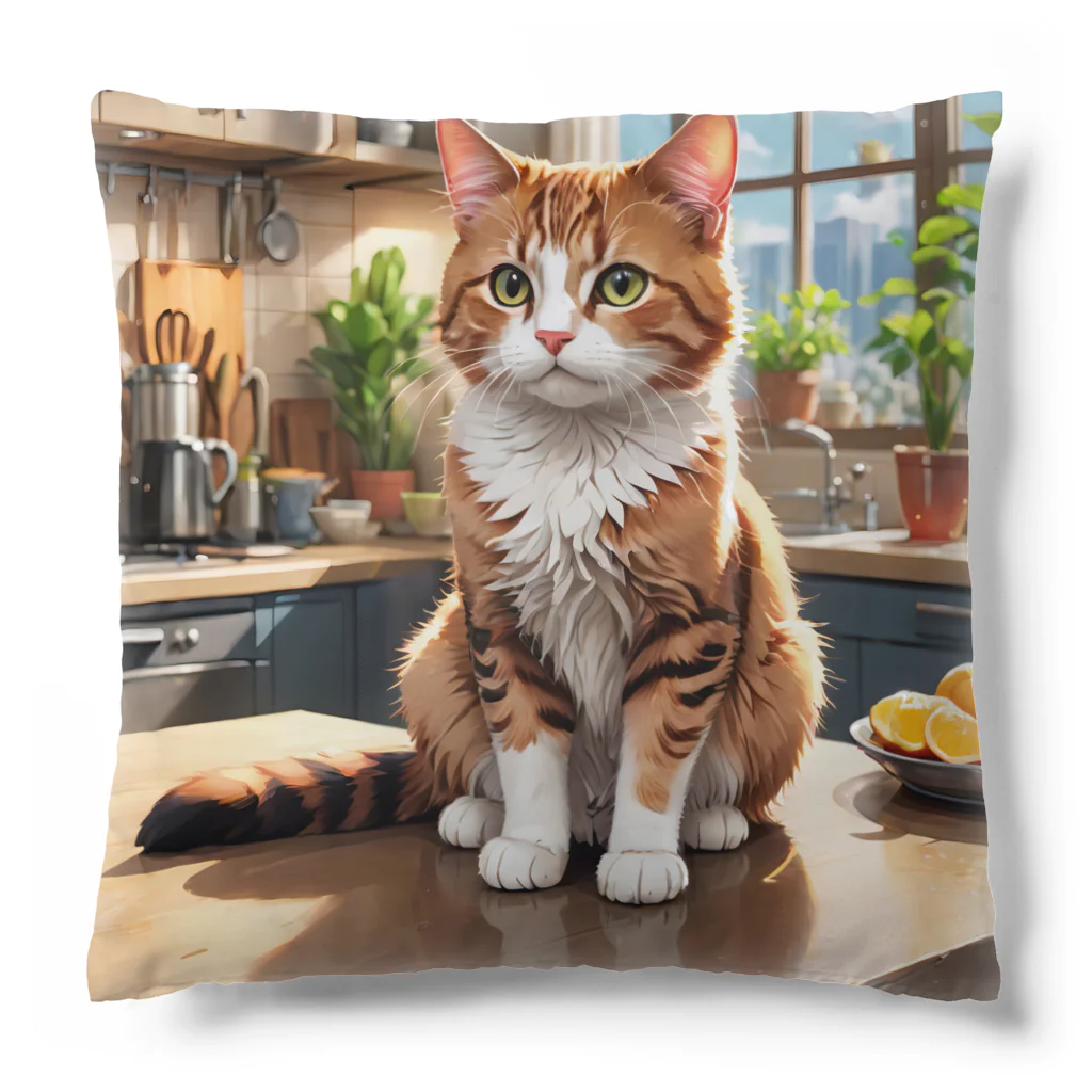 にゃんぼショップ🐈のごはんまちにゃんこ Cushion