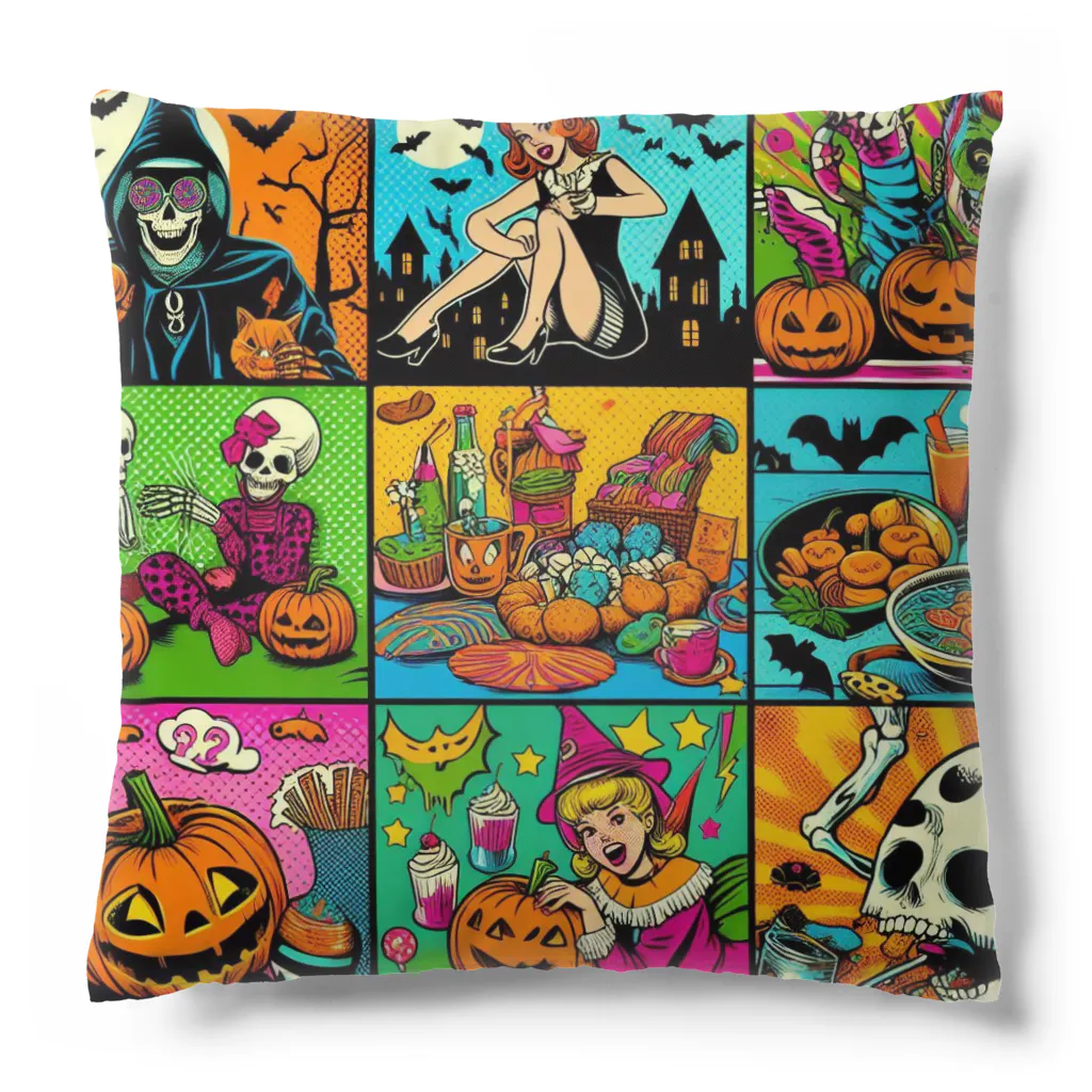 momonekokoのアメコミ風ハロウィン Cushion