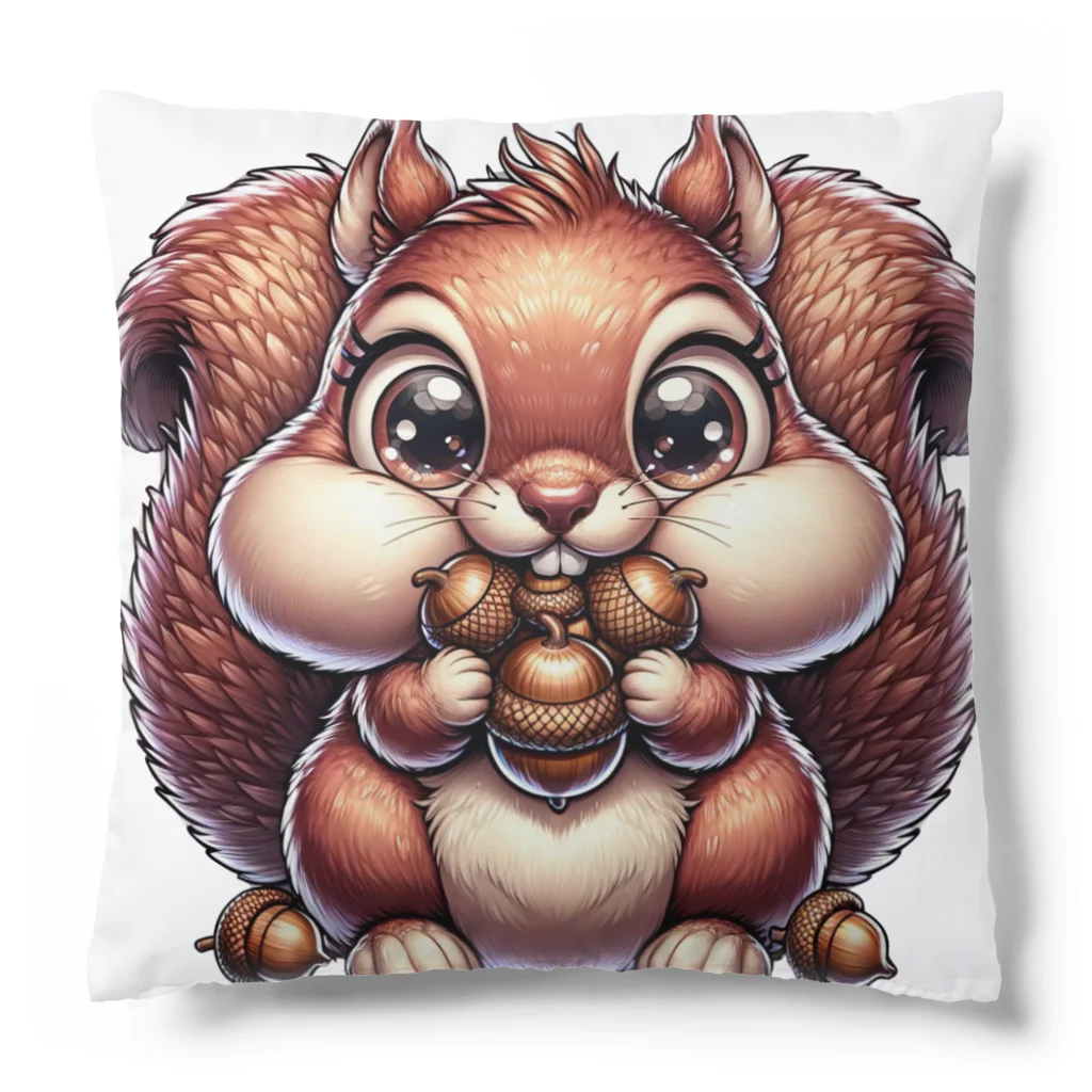 アニマルファッションのリスのラッキー（AI生成） Cushion