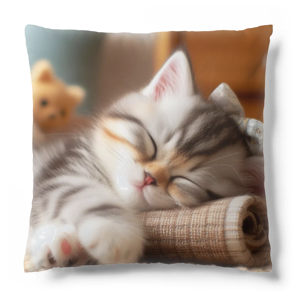 終わらない夢🌈の眠るにゃんこ😺zzz Cushion