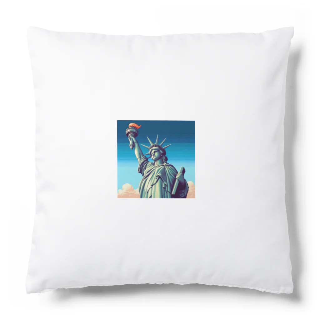 Pixel Art Goodsの自由の女神像（pixel art） Cushion