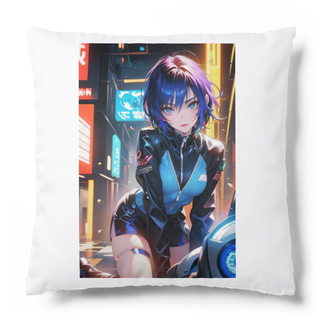 DRILLERのサイバーパンク　2次元美少女 Cushion