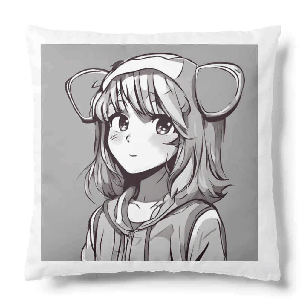 Mahaloのパーカーの女の子 Cushion