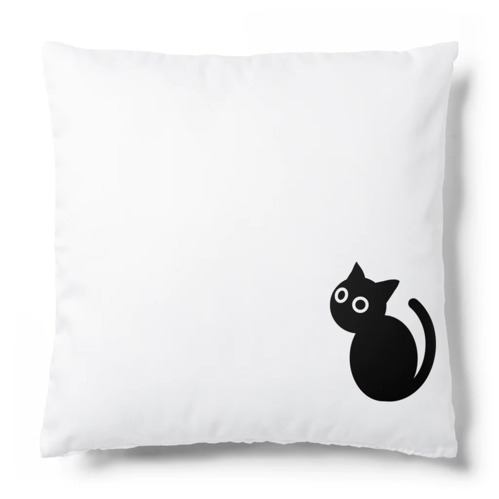 グニャグニャ偏頭痛の見返り黒猫 Cushion