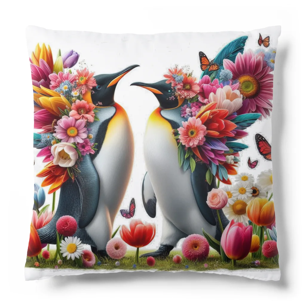 zenjoyのフラワーペンギン Cushion