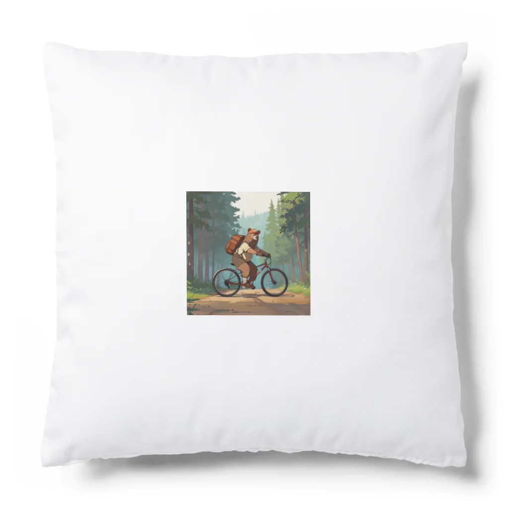 ganeshaのクマとサイクリング.. png Cushion