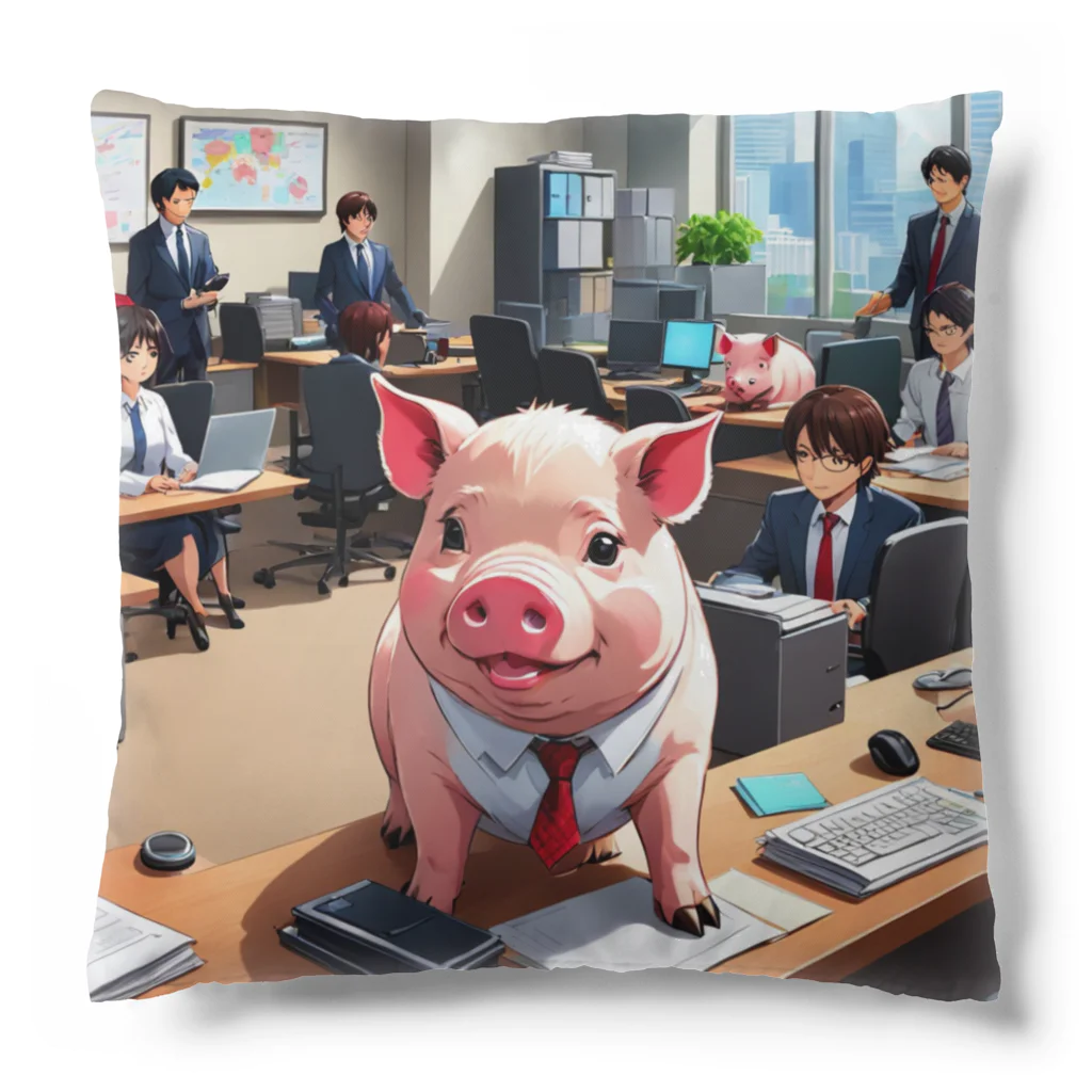 MTHの会社の組織改革を行うミニブタ Cushion