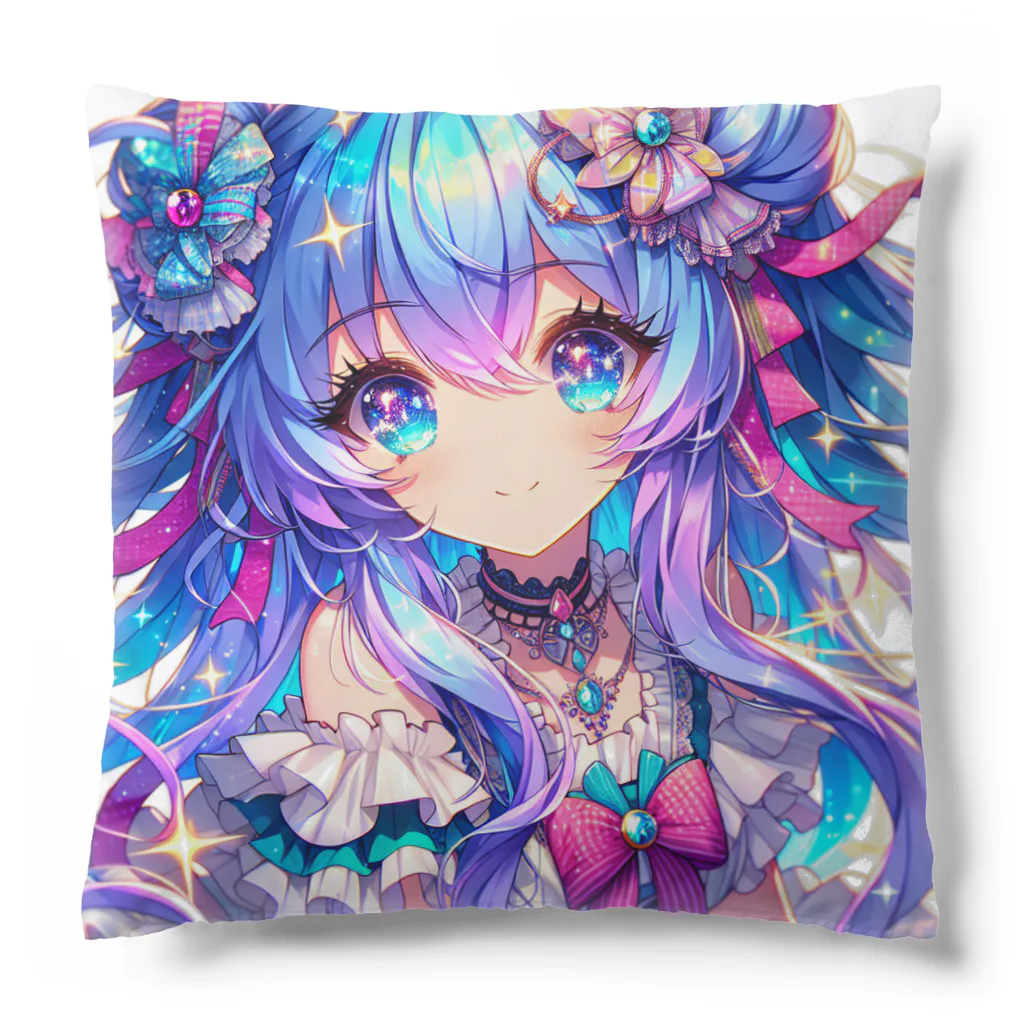 おでけけのおでかけの派手髪女の子 Cushion