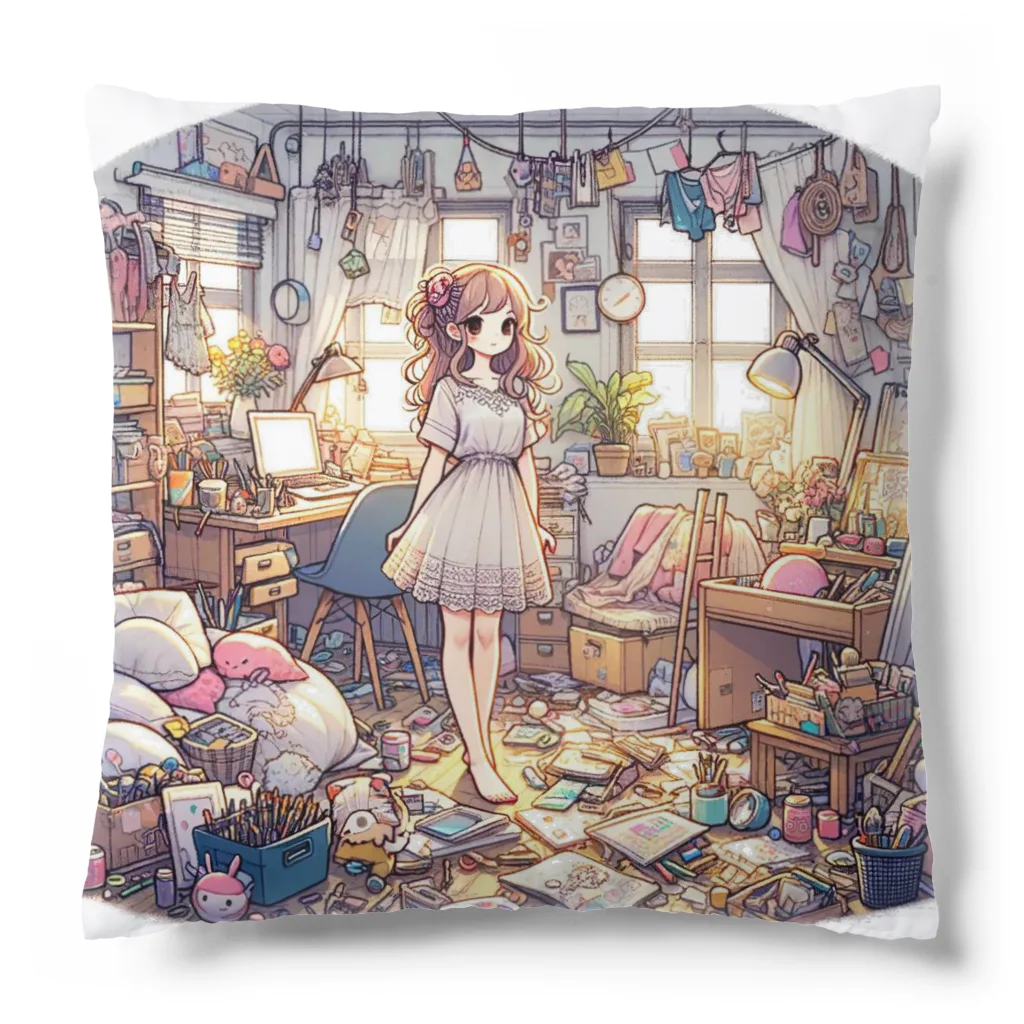 Jindyblogの働いたら負け（裏と表） Cushion