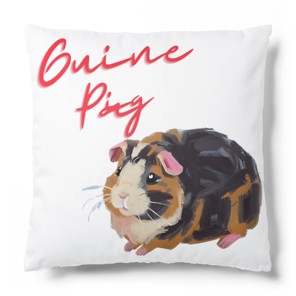 OKameMolꕤ︎︎オカメモルの油絵風「GuineaPig」三毛モルモット クッション