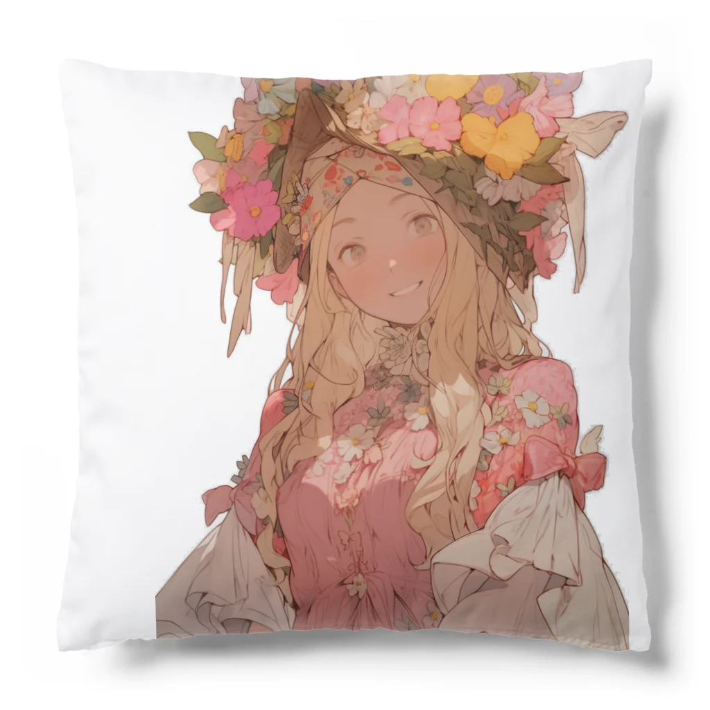 AQUAMETAVERSEの髪飾りをした少女　なでしこ1478 Cushion