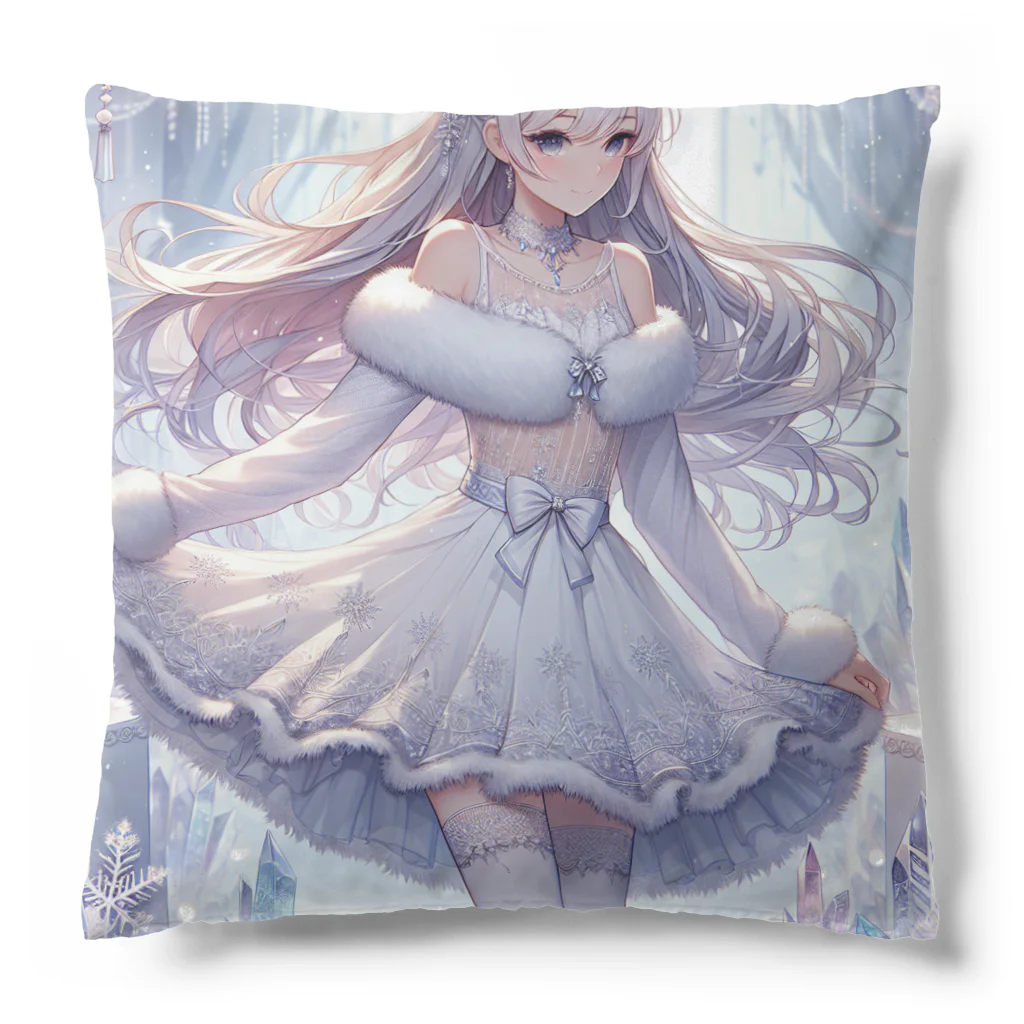 Cartoonのかわいいドレスの女の子 Cushion