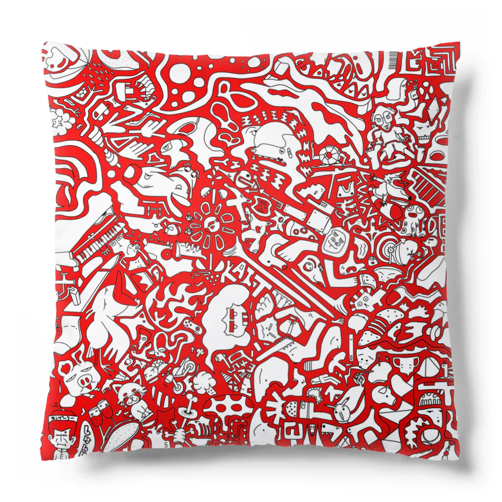 TAKIBENのベン画 RED Cushion