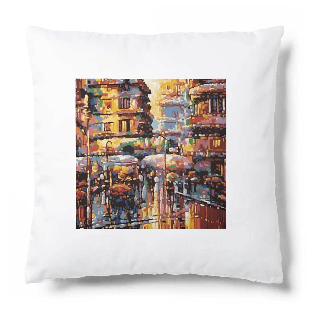 ヲシラリカの油絵　知らない都市の風景　シック Cushion