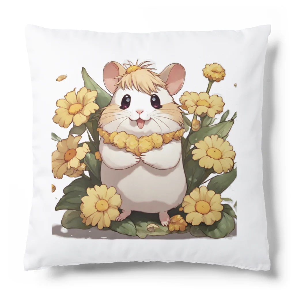 misacoroomのハムちゃんフラワー Cushion