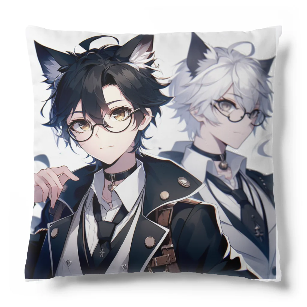 ケモ耳男子のケモ耳カップル Cushion