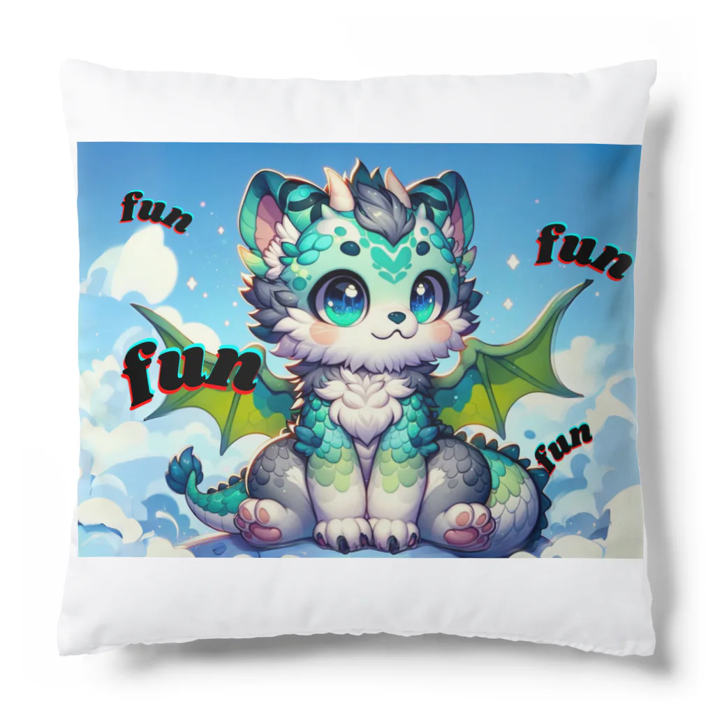 ドラにゃん🐾のグリーンドラニャン  Cushion