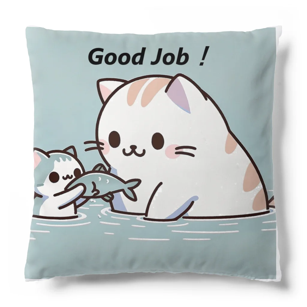 riopara0777のPositive cat　Good Job！（よくできましたっ！） Cushion