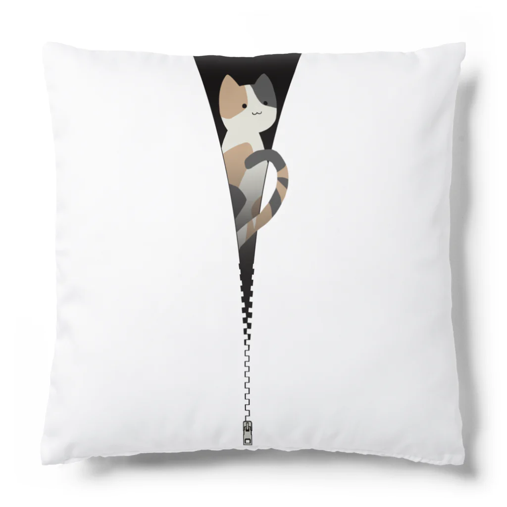 y-sasのファスナー猫　三毛猫 Cushion