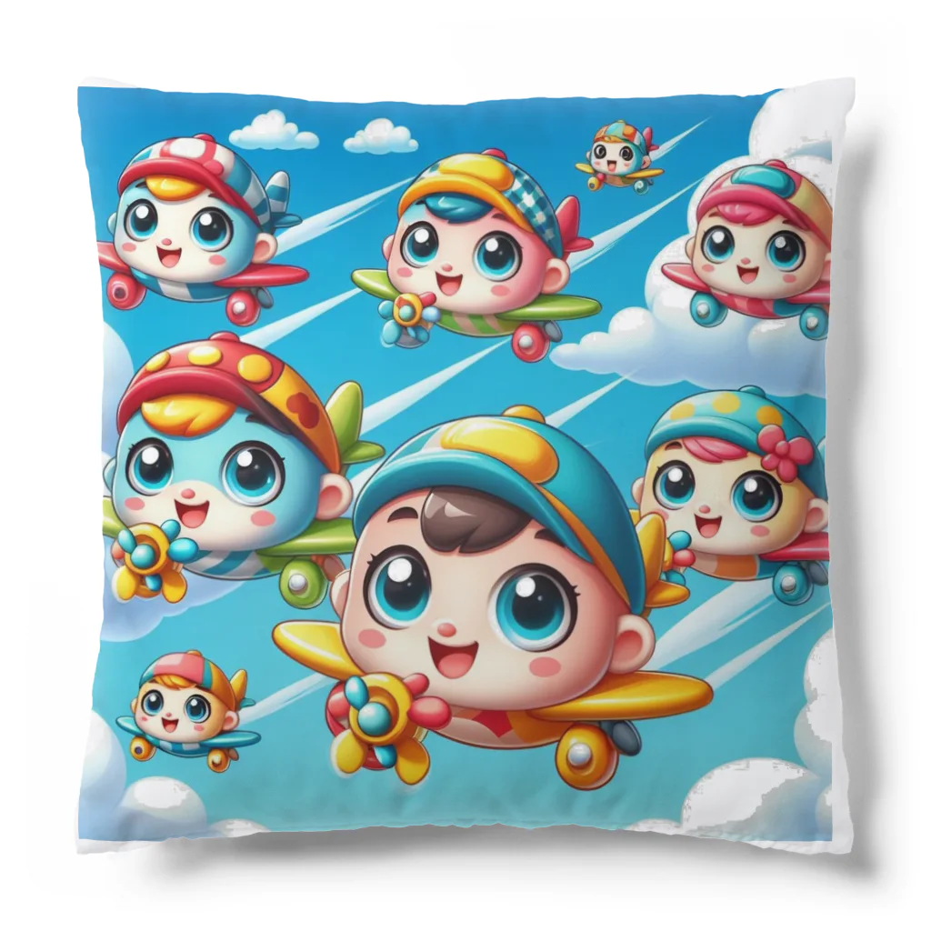 キャラクターズの可愛い飛行機達 Cushion