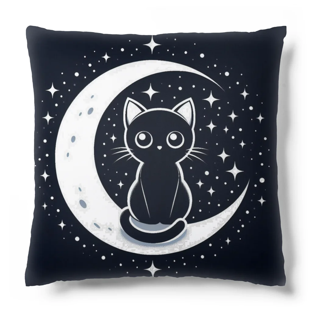 GDWEEDの黒猫 月  Cushion