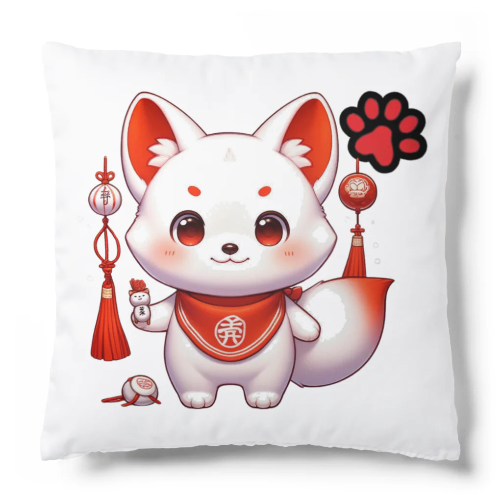 大江戸花火祭りのInari Fox Charm Magic～稲荷の狐2-7 クッション