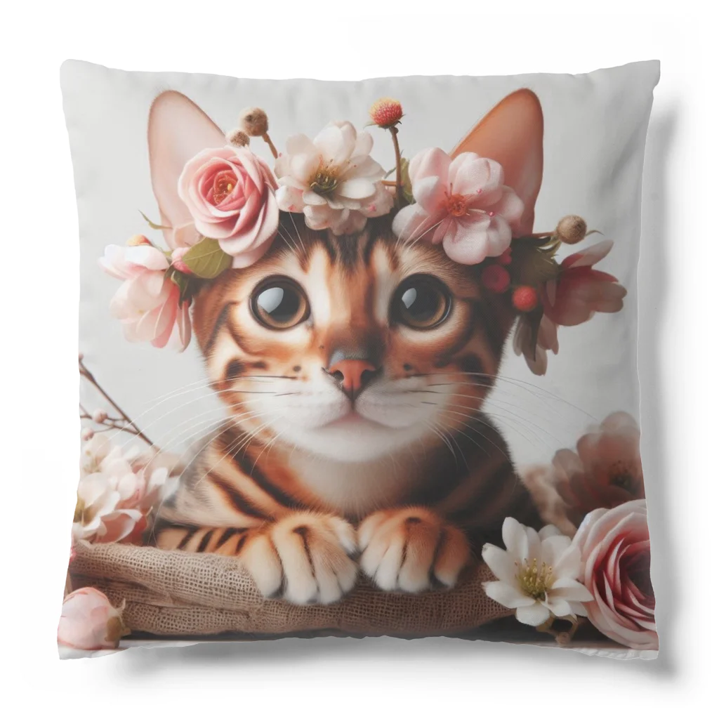 mameno_shinのキュートなベンガル猫　のい🎀 Cushion