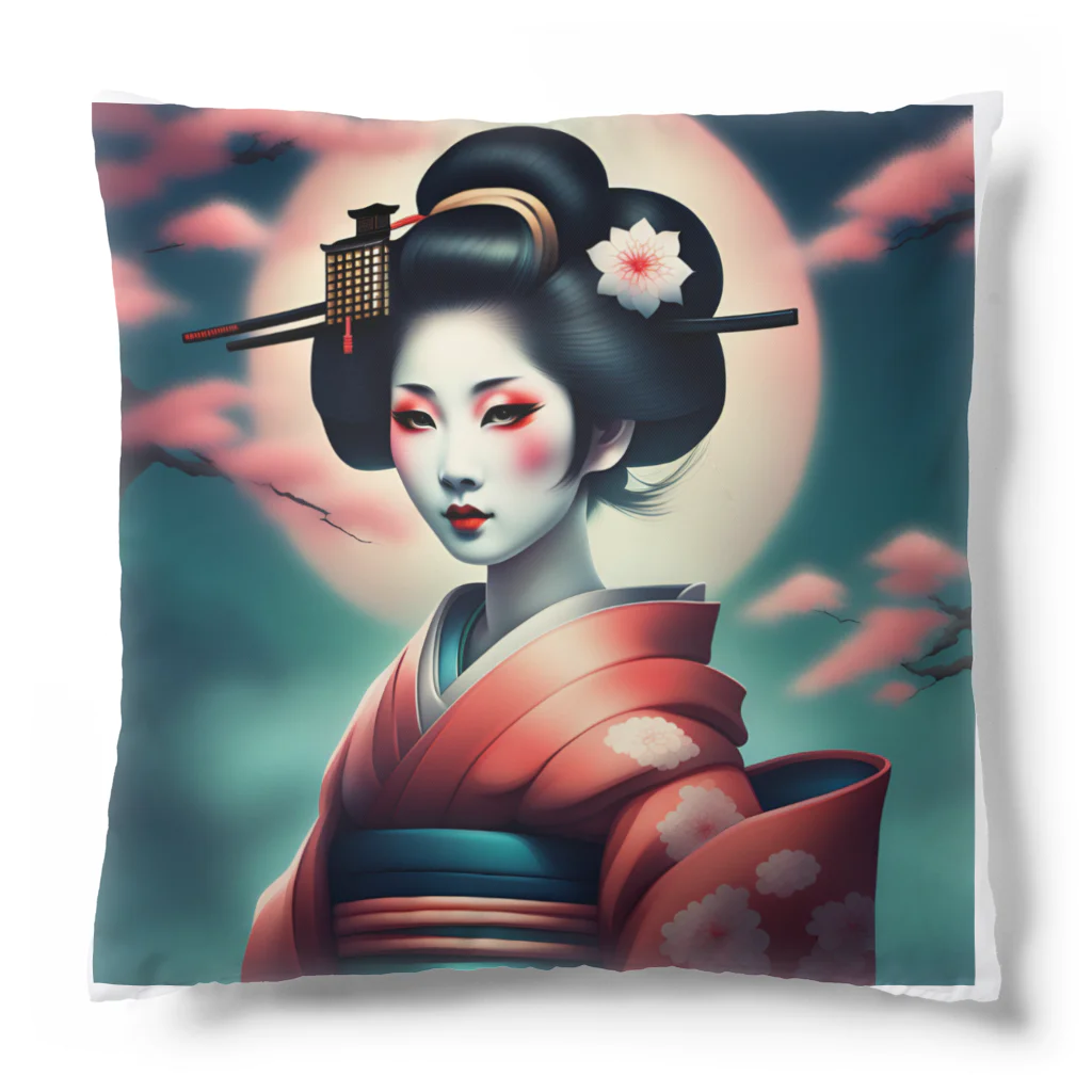 Mr_Geishaの月夜の芸者(Geisya of moon night) Cushion