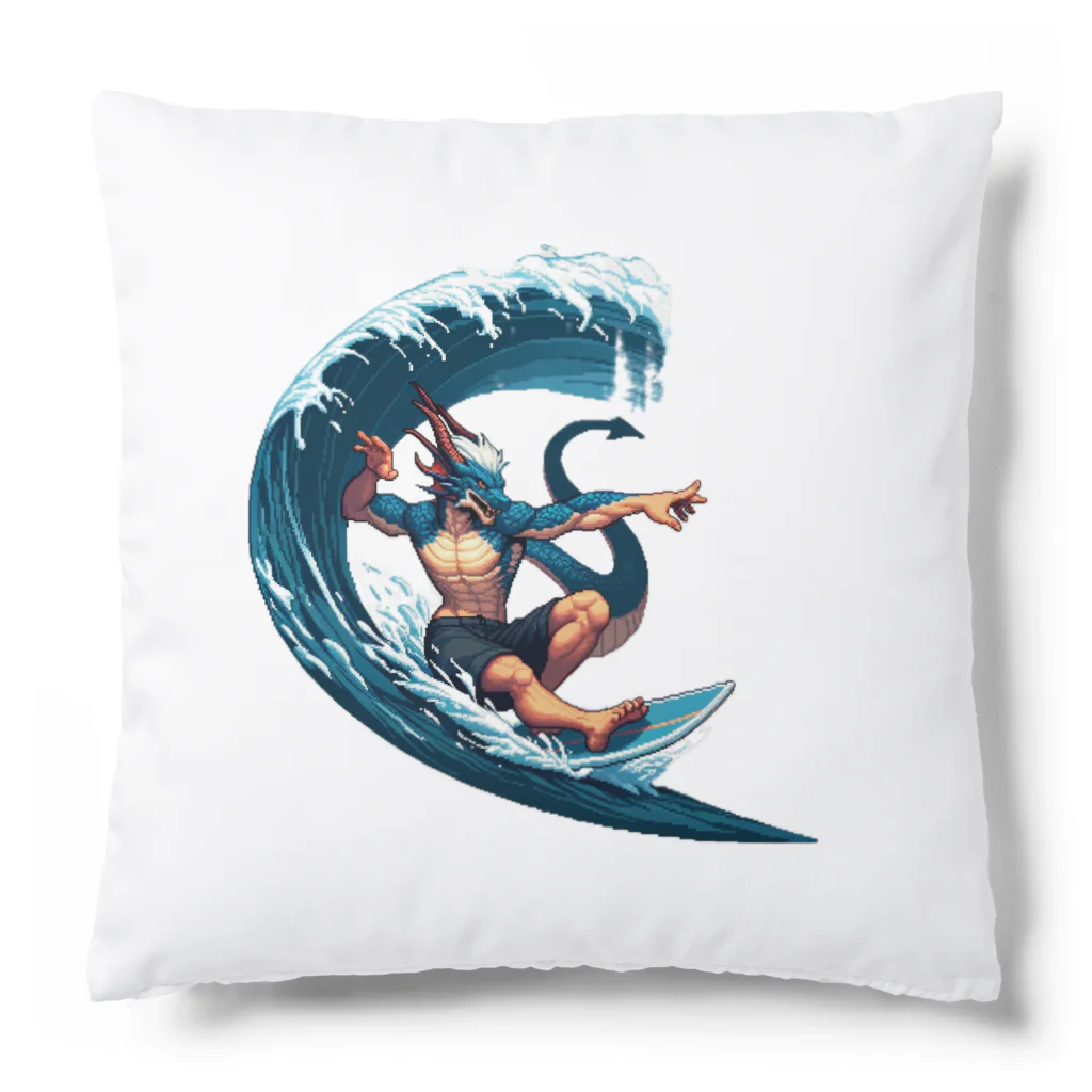 Isekai_animal_manの夏だ！ドラゴンもサーフィンだ Cushion