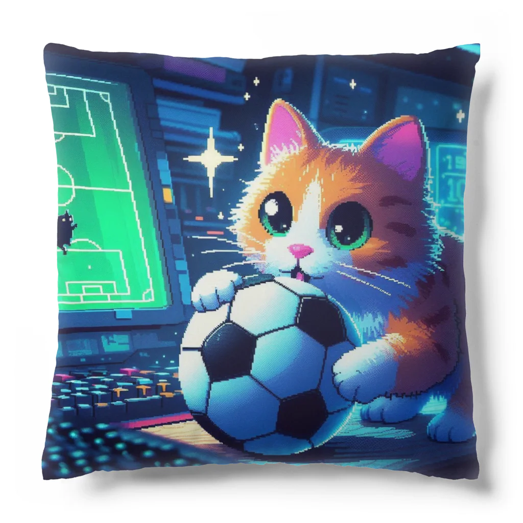 ボールボーイの猫とサッカー Cushion