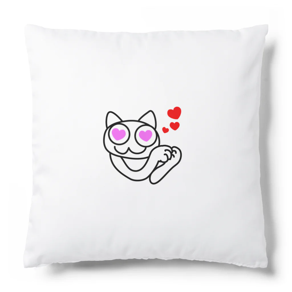 猫とカエルのらくがき帳の推しに夢中ねこ Cushion