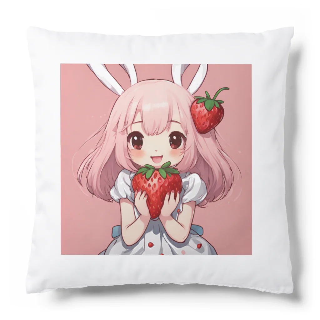 うさぎウサギのいちご大好き、うさみみチャコちゃん Cushion