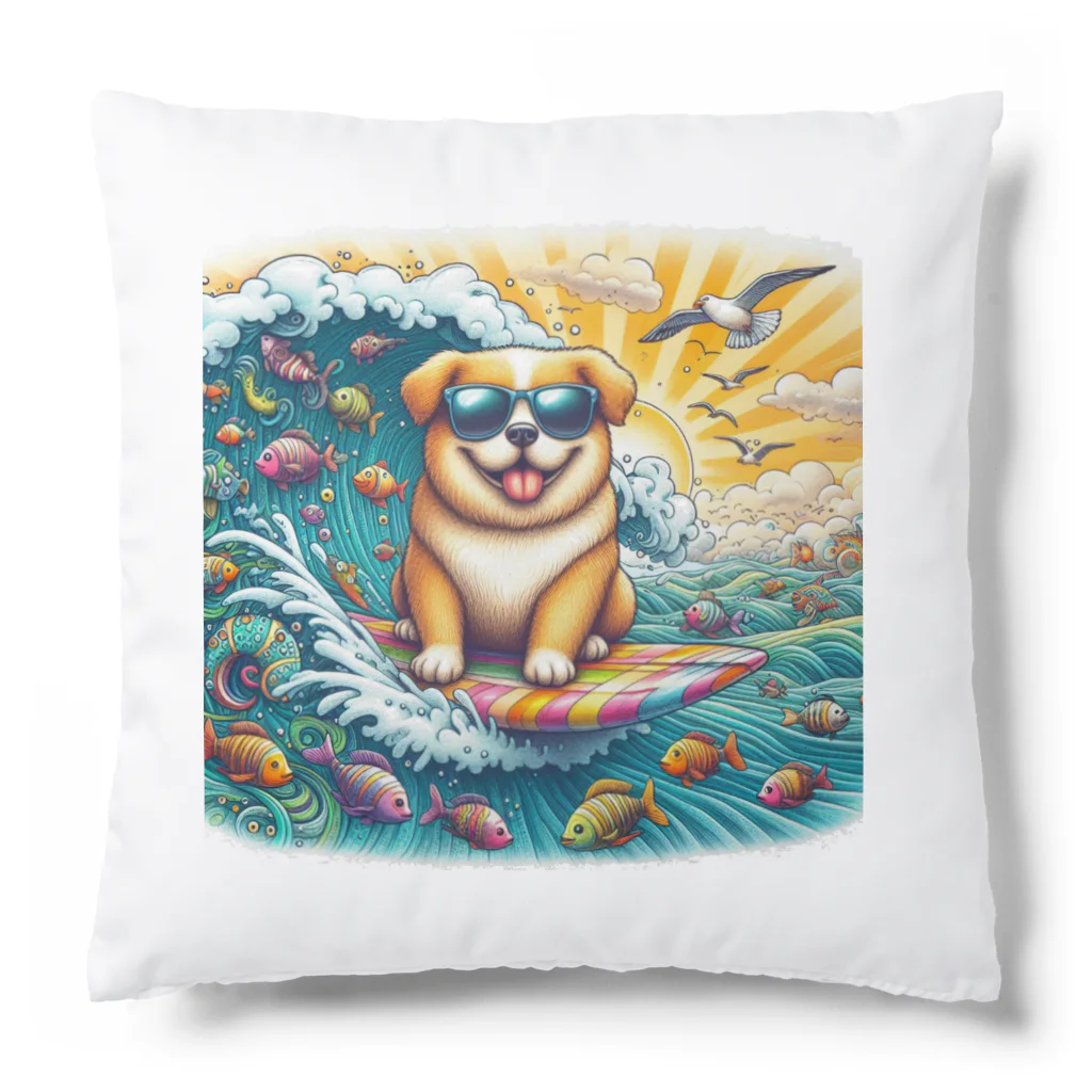 Mizのゆるハウスのサーフィンワンコ Cushion