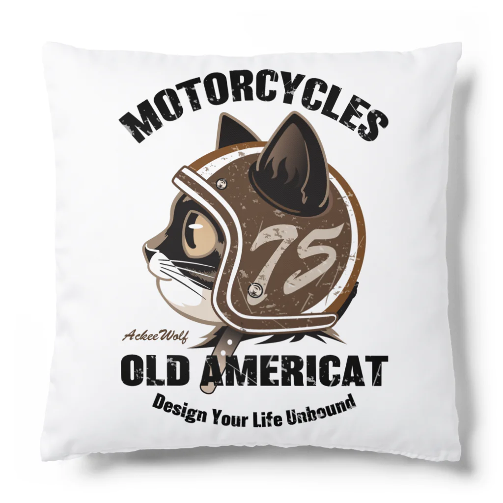 AckeeWolf Art ShopのOLD AMERICAT Cushion