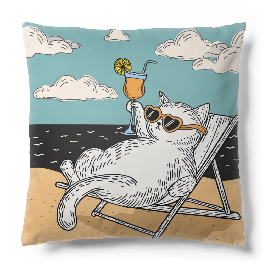 癒しの部屋🐾໒꒱のリゾートCat🏖 Cushion