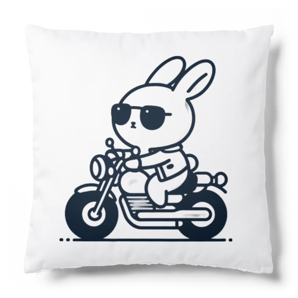 BOSATUのバイクに乗ったうさぎ Cushion