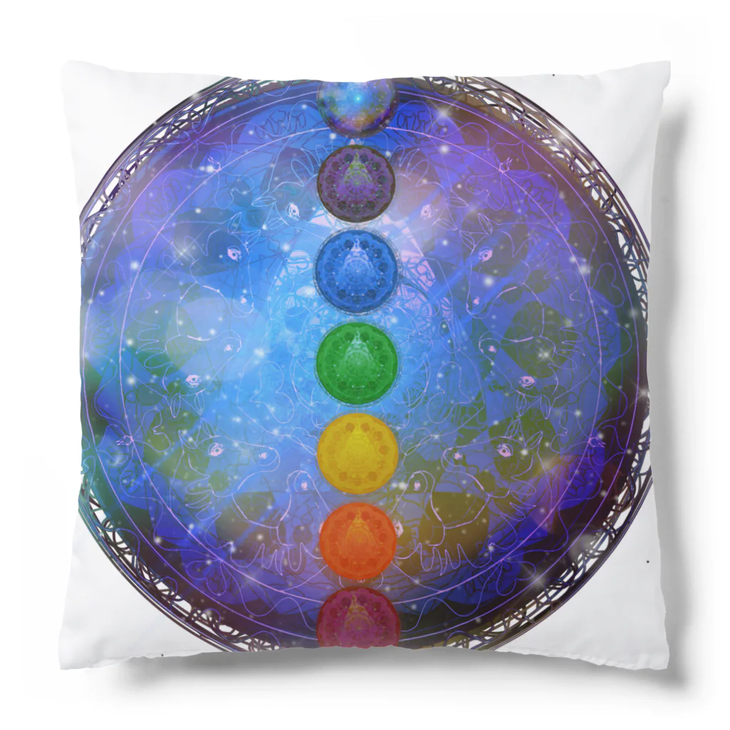 💖宇宙整体♪🌈♪こころからだチャンネル♪💖の宇宙曼荼羅　cakra version Cushion