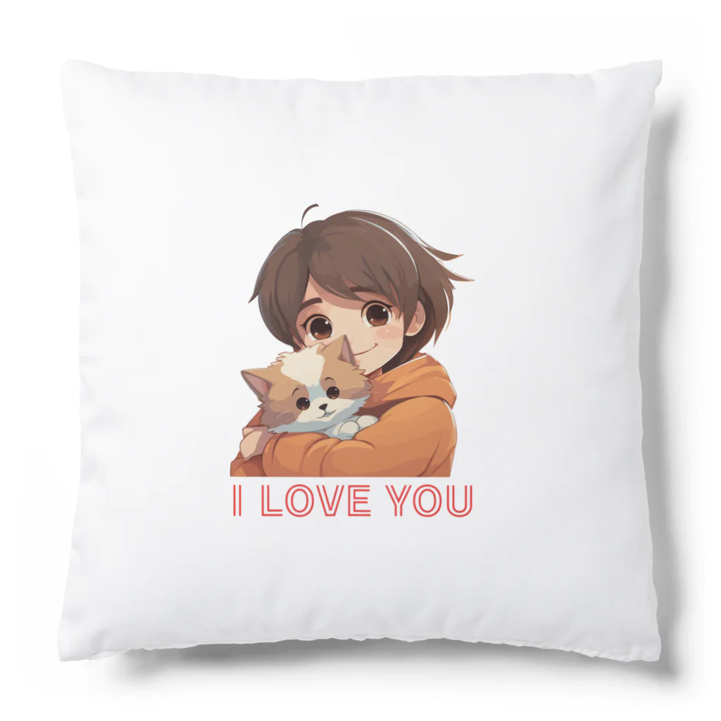 AwagoModeのI LOVE YOU(Cat&Girl) (37) Cushion