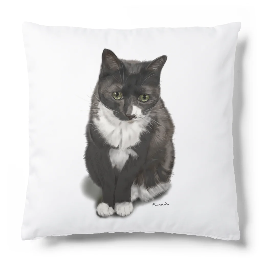 kinako-japanのくつした猫のくろみつ Cushion